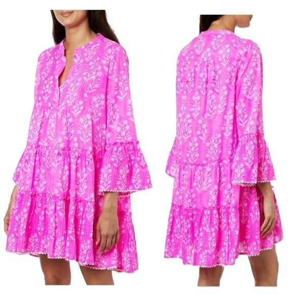 Juliet Dunn Dresses & Skirts - Juliet Dunn | NWT Flare Sleeve Mini Dress in Fuchsia - Size Medium